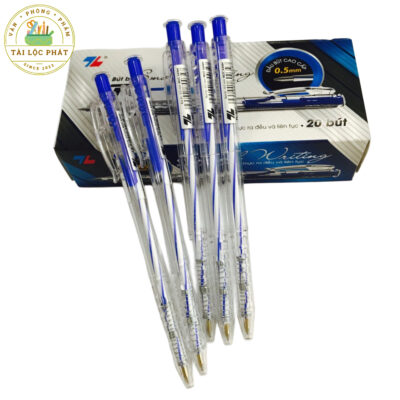 5 cây bút bi mực xanh Thiên Long