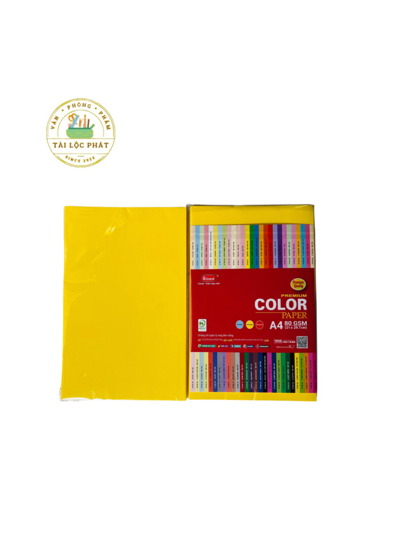 Giấy Color Paper Vàng Chanh 80gsm Xấp 100 tờ