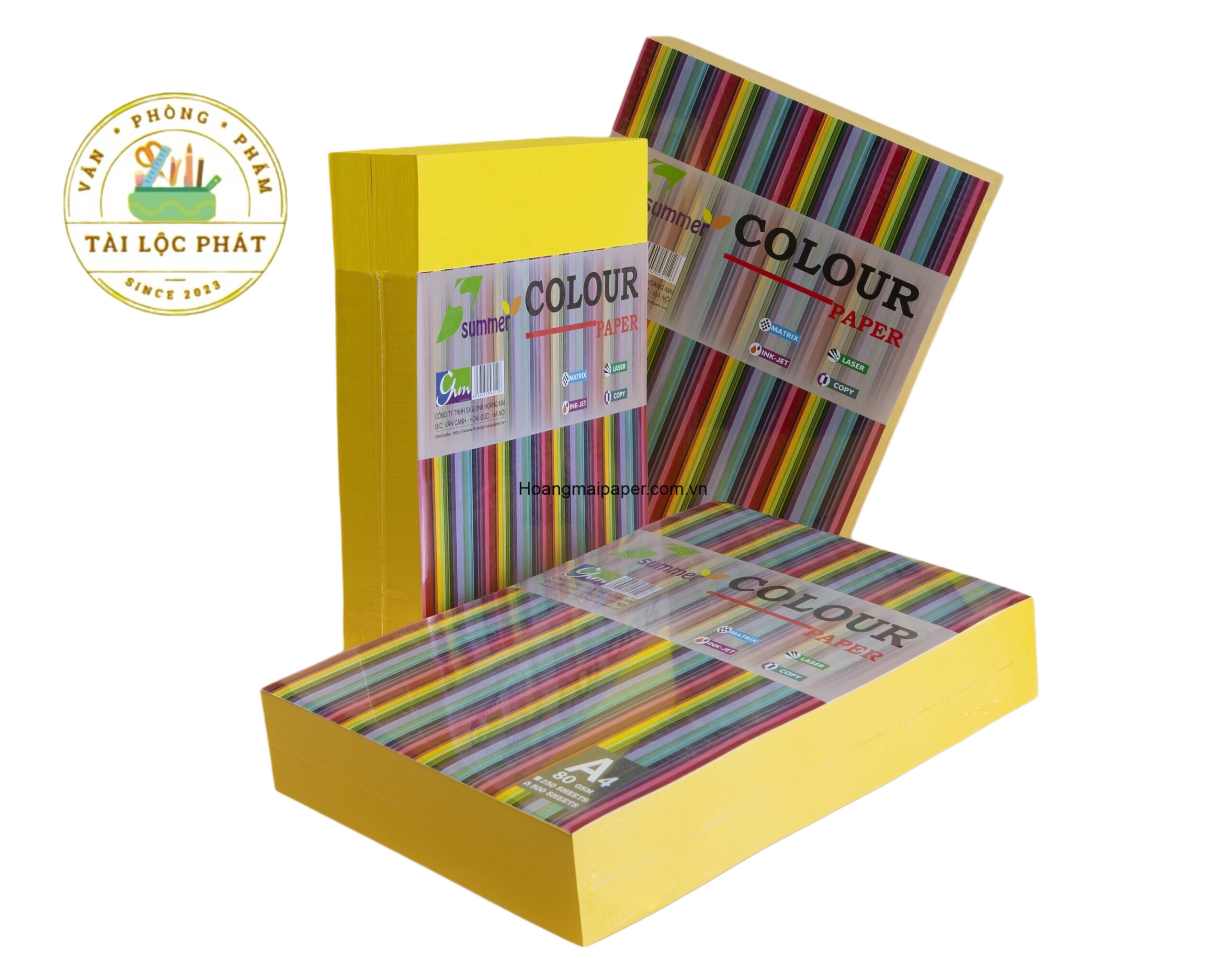 Giấy Colour Paper Vàng Chanh Summer 80gsm Xấp 500 tờ